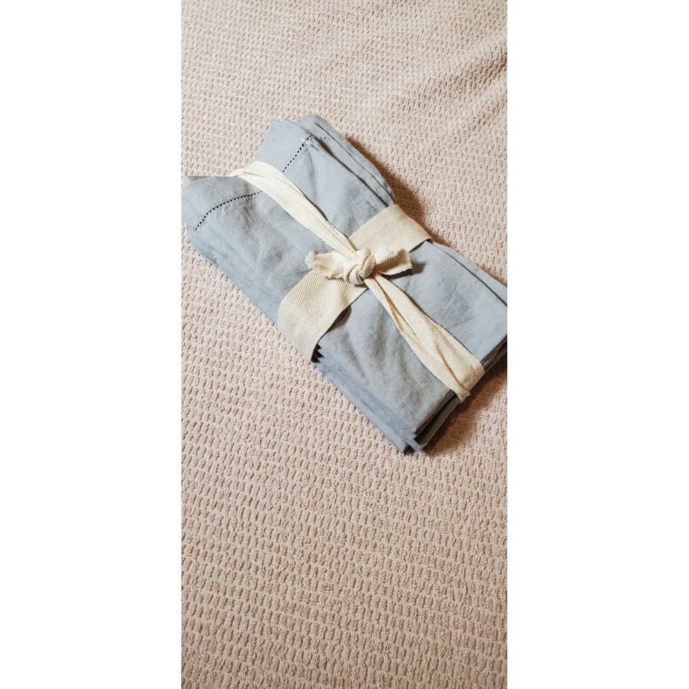 POTTERY BARN Set of‎ 4 Napkins Belgian Flax Linen Dinner Gray 20 x 20 in